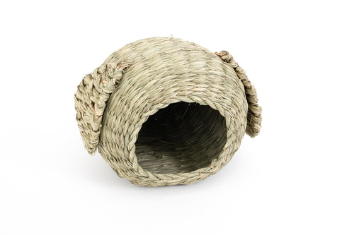 woven bunny house made from select thatch