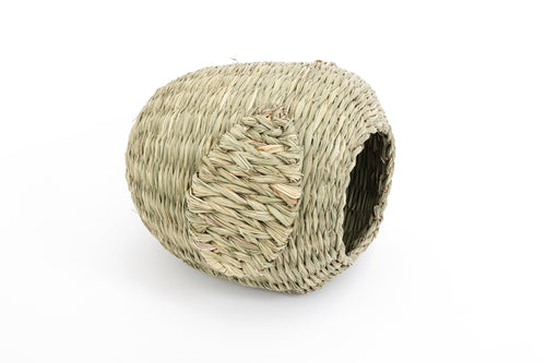 woven bunny house made from select thatch