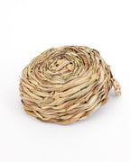 hand woven reed basket with bunny ears flipped upside down