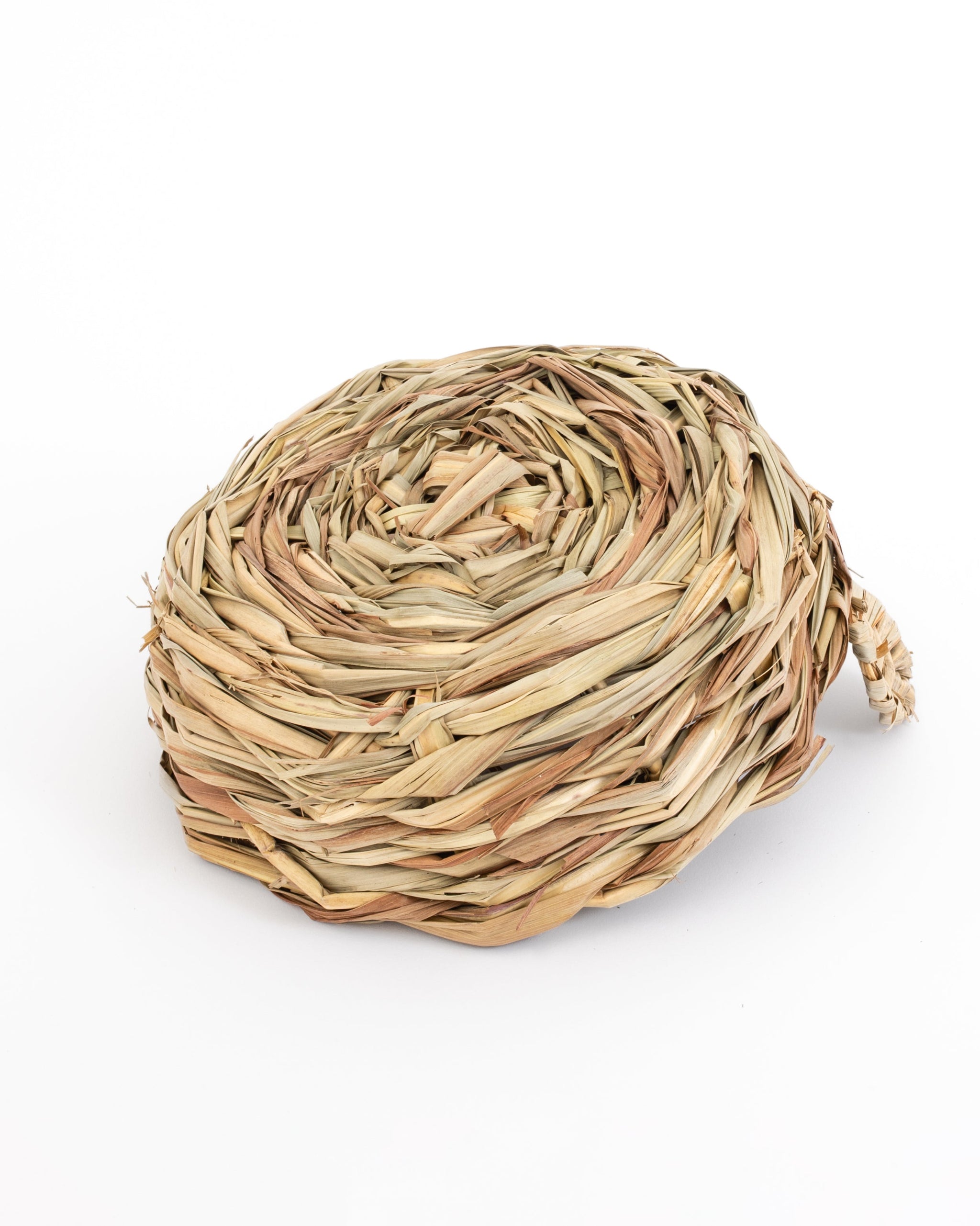 hand woven reed basket with bunny ears flipped upside down