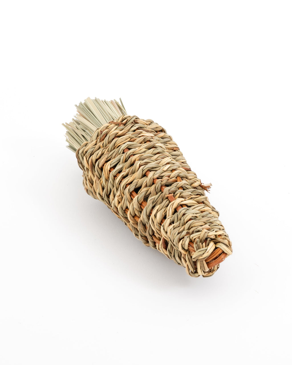 radish shaped chew toy for rabbits made out of reed